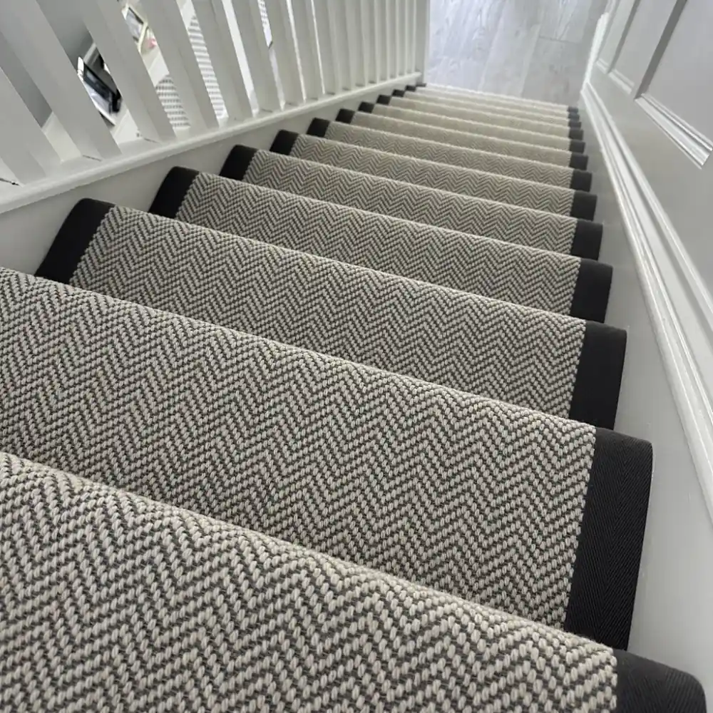 Modern geometric stair carpet runner