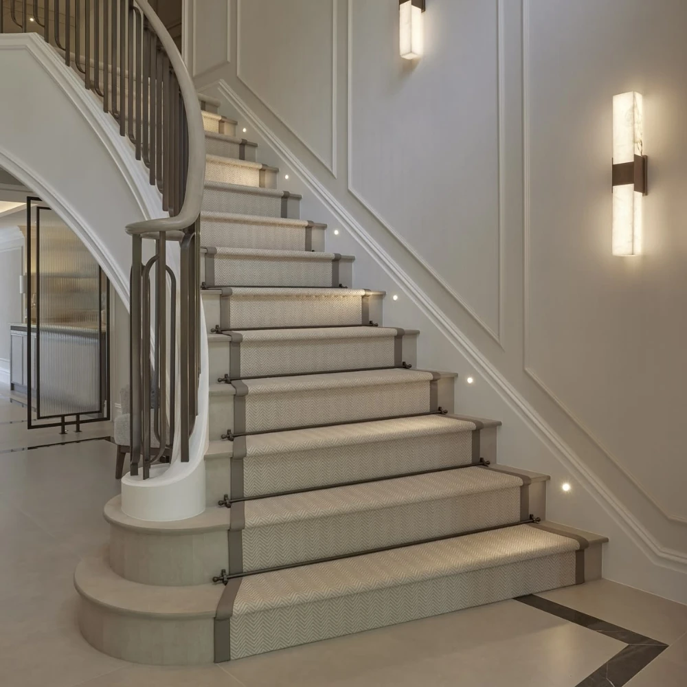 Curved Anti-Slip Carpet Project stairs.