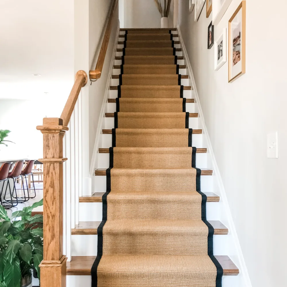 Natural fiber stair carpet runner