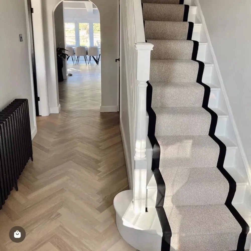 Premium carpet for penthouse stairs.