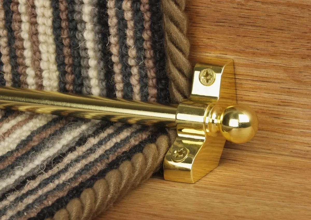 Brushed Gold Finish Rods for stairs.