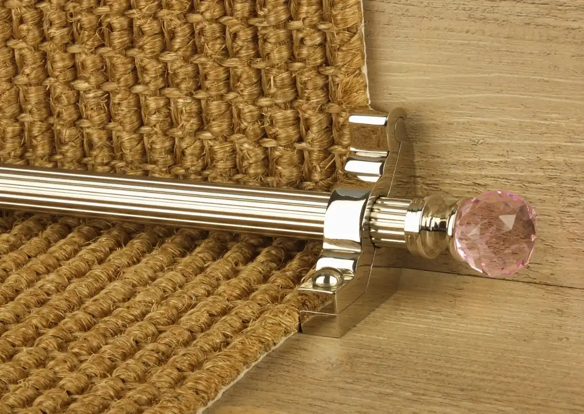 Polished Chrome Rods for stair runners.