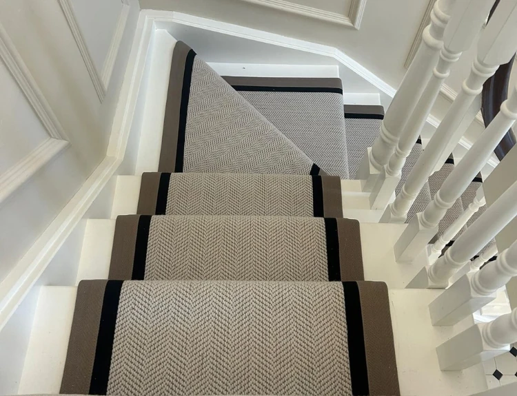 Bordered Sisal Stair Carpet Dubai.