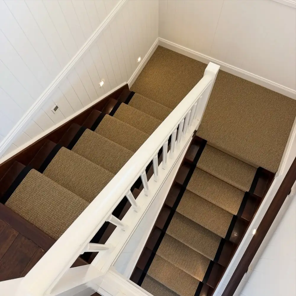 Strong Sisal Stair Carpet Texture.