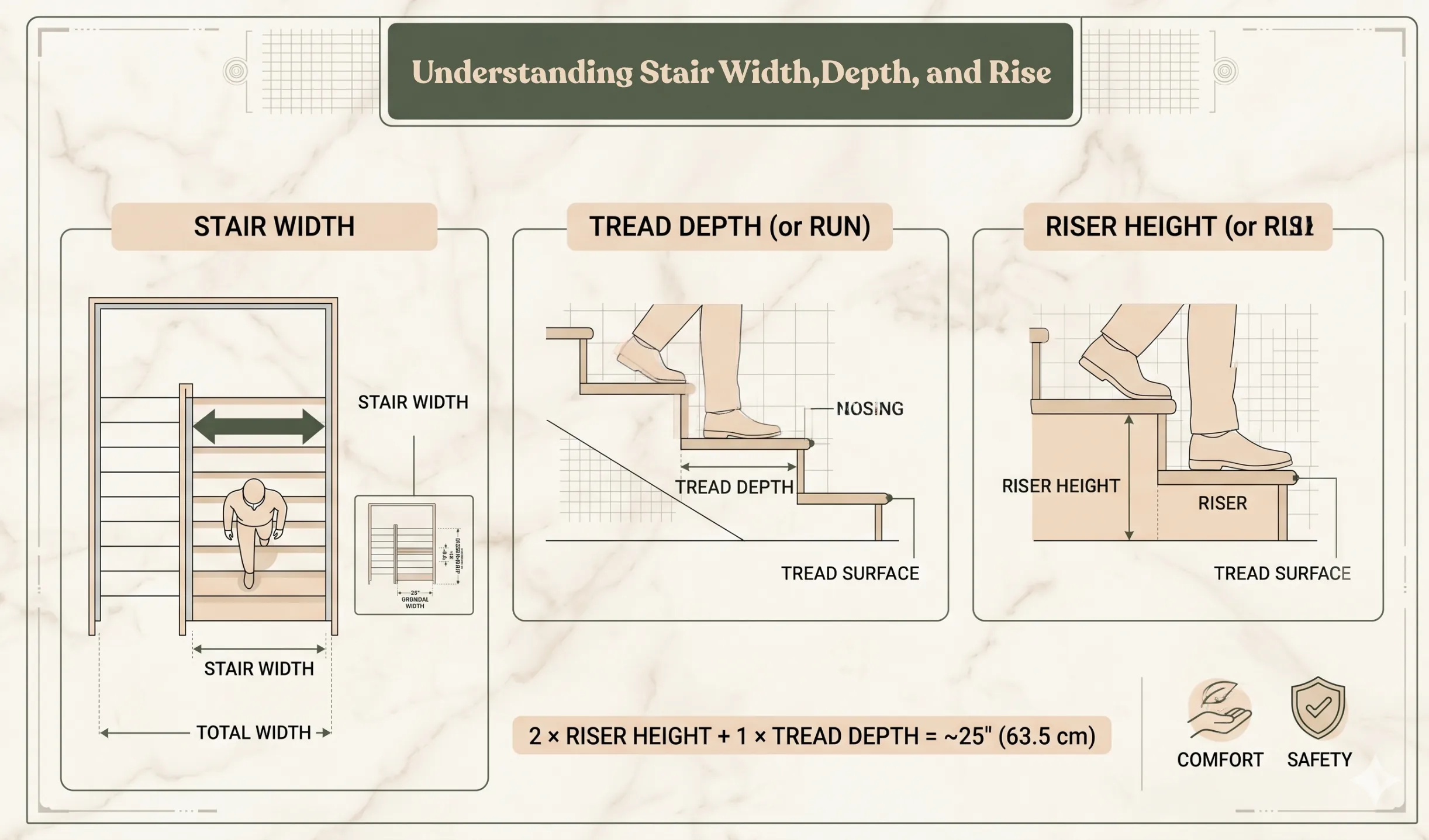 Stair carpet dimensions guide Dubai