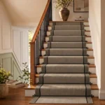 Black border stair runner carpet