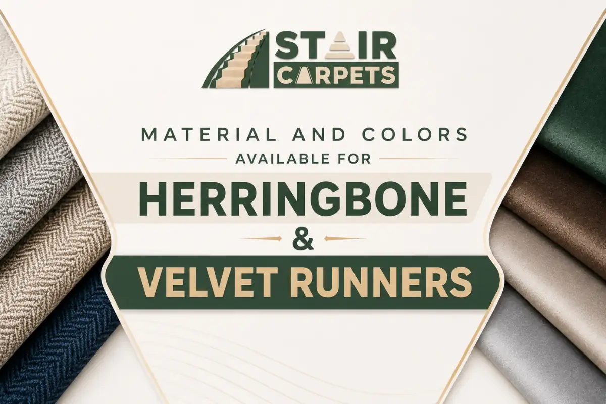 Velvet vs Herringbone Stair Runners 8 Materials and Colors Herringbone vs Velvet