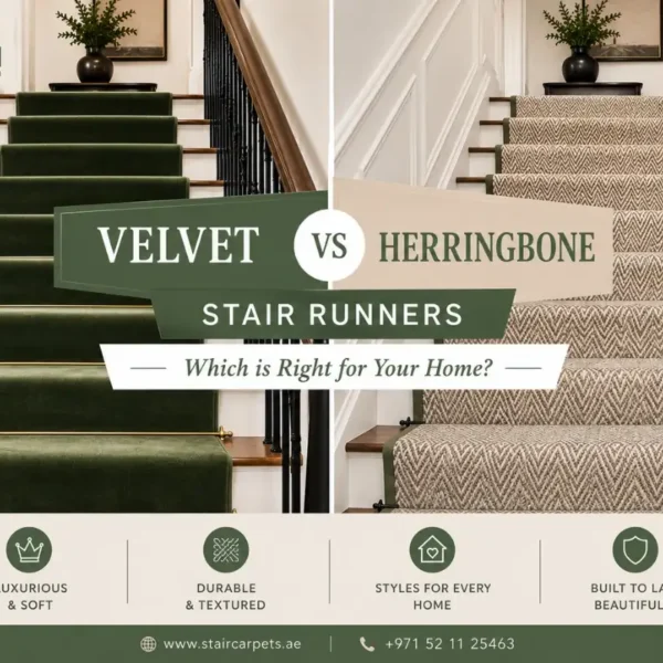 Velvet vs Herringbone Stair Runners 13 Velvet vs herringbone stair runner comparison